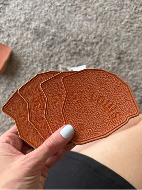 St. Louis Leather Coasters - Rustic Tan Set of 4